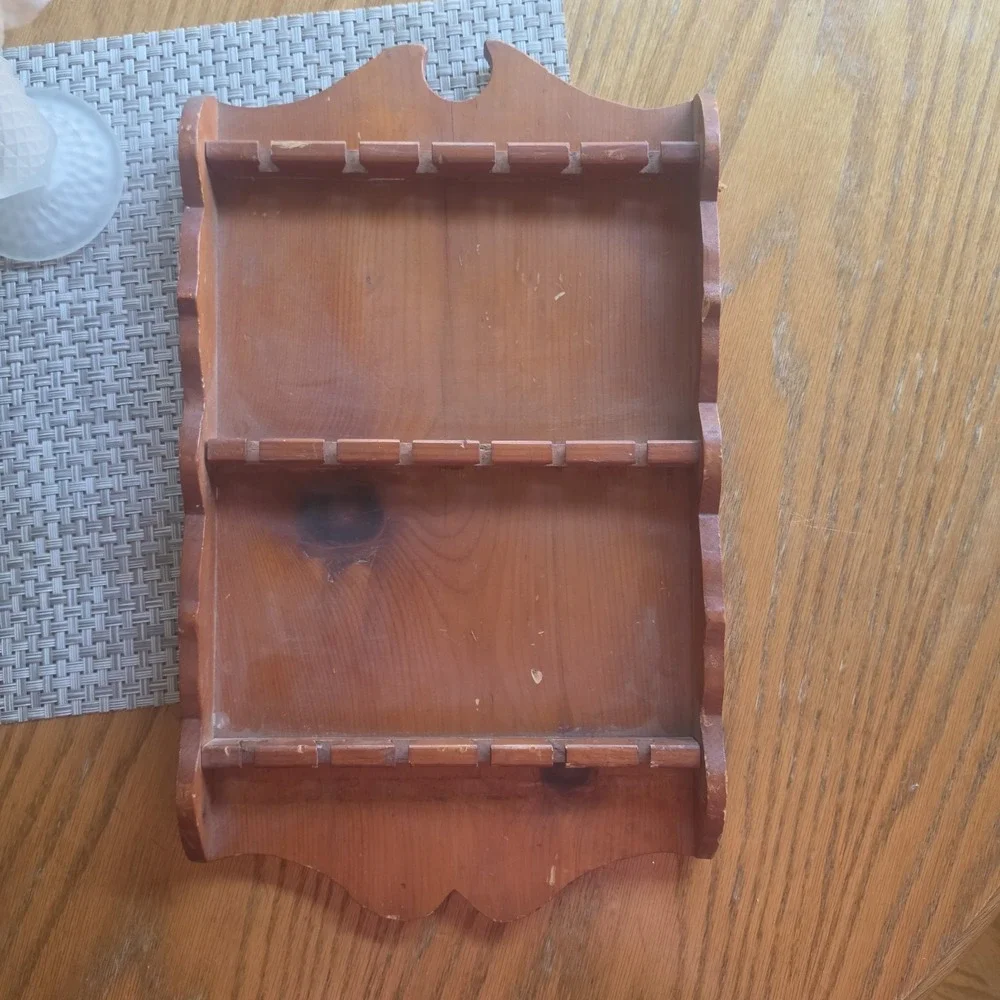 Vintage Wood Spoon Rack - Cottage Core - Rustic Decor Maplw Wood - 17x10.5